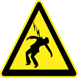 Download free pictogram electric thunderbolt triangle human risk icon